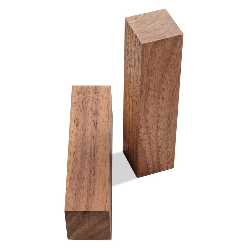 Wislist 2 Pcs Walnut Wood Log Lumber Board Knife Handle Material, Bar Shaped Square Turning BlanksHandle Plate for Instruments DIY Raw Wood Cuboid(5.1" x 1.2" x 1.2") - Image 4